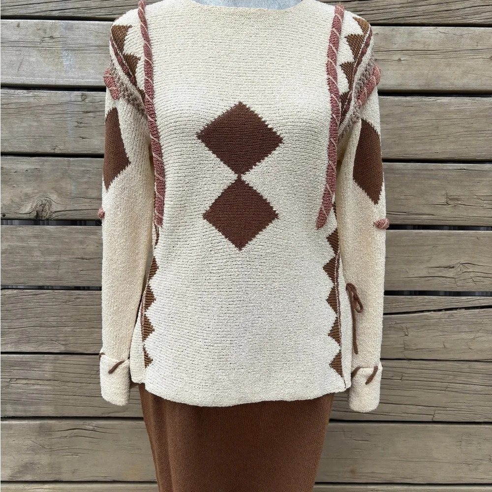 Vintage Ms. Ripps Knit Set by Elisabeth Duceau – 2 Piece Southwest Style - Picture 2 of 13